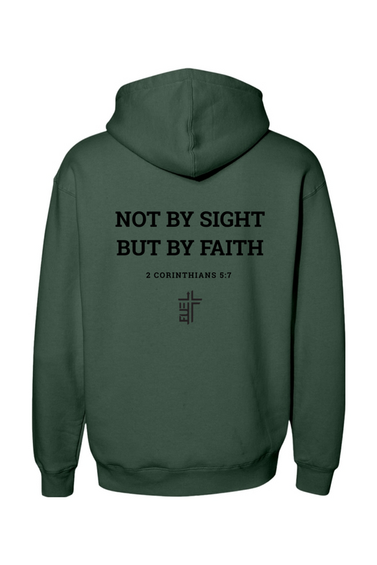 Not By Sight, But By Faith Heavyweight Hooded Sweatshirt