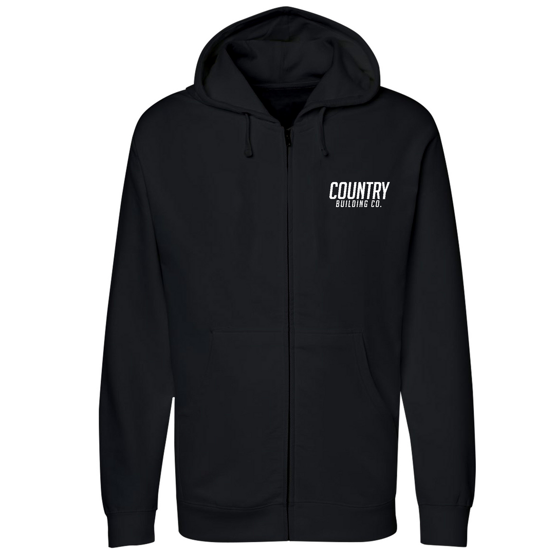 Country Building - Midweight Full-Zip Hooded Sweatshirt