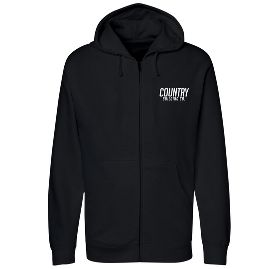 Country Building - Midweight Full-Zip Hooded Sweatshirt